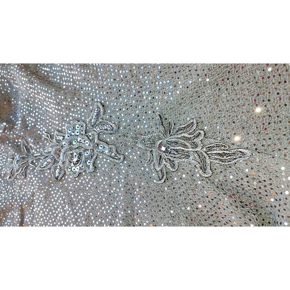 Qian Cai Woman Outfit SZ 15 Black long Elaborate Skirt Crochet Shaw Bead Choker - Picture 10 of 16